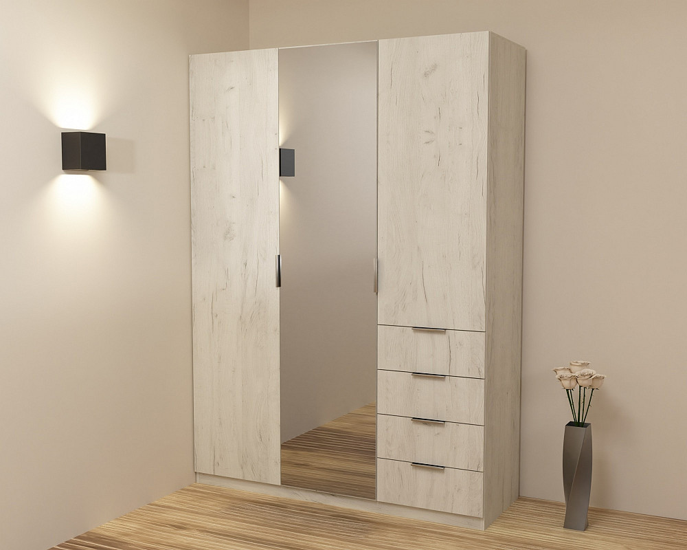 Шкаф Кристалл 2, Дуб Крафт Білий, 1500х520х2100 Львов - изображение 2