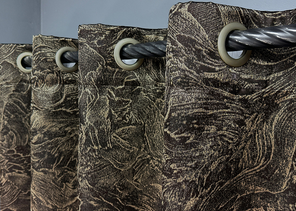 Комплект штор на люверсах VR-Textil Жаккард Fantasy № 1632ш Венге с бежевым 150х280 см 2 шт (37-0177) Киев - изображение 5