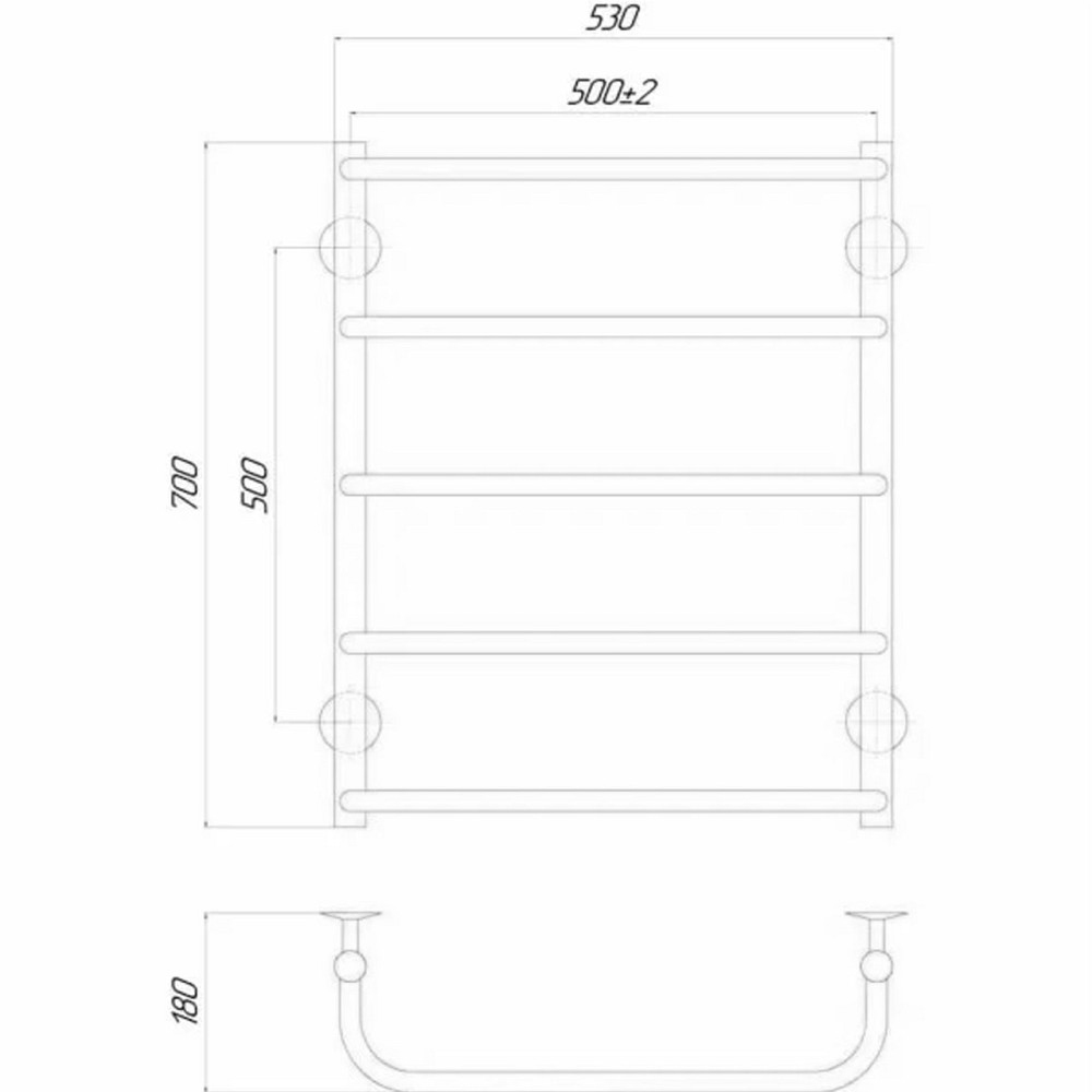 Сушарка для рушників UNIO LS ЕU 700-500-5 Драбинка Скоба електро Київ - фото 5