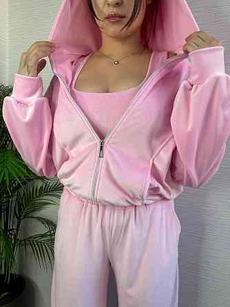 Женский стильный повседневный плюшевый костюм тройка Одесса