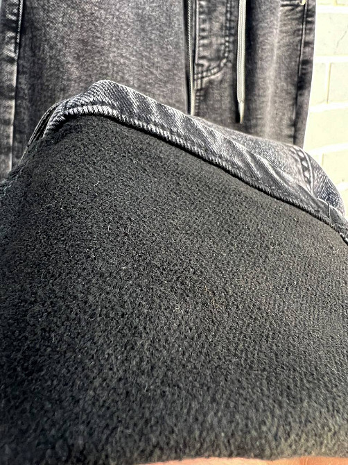 Джинси жіночі Vanver 81957 МОМ на резинці шнурок утеплені батал чорні, чорний, 31, 31, 97 см, 128 см Київ - фото 12