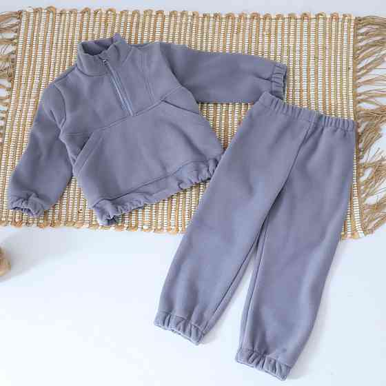 Дитячий теплий костюм (толстовка + штани) Світло-сірий 152 Кам'янець-Подільський