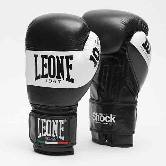 Боксерські рукавички Leone Shock Black 12 унцій натуральна шкіра Nappa, пінно-гелевий наповнювач, для тренувань і спарингів Київ