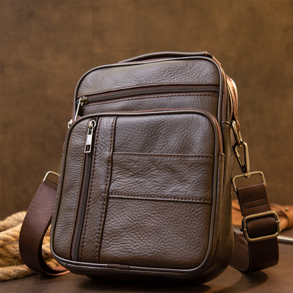 Мессенджер чоловічий вертикальний Vintage 20436 Коричневий Київ - фото 3