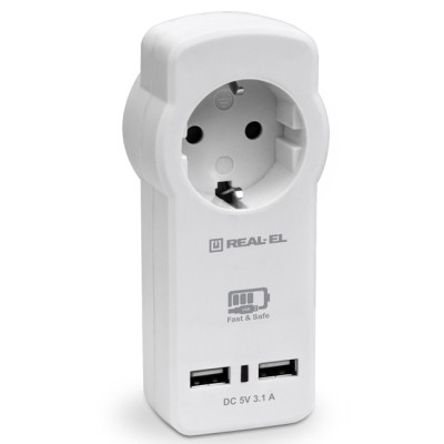 Зарядний пристрій REAL-EL 2*USB 15W (CS-30) Вінниця - фото 1