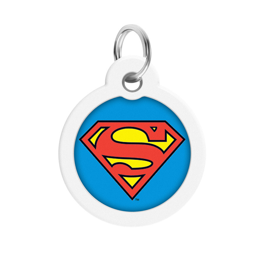 Адресник для собак і котів металевий WAUDOG Smart ID з QR-паспортом, малюнок "Супермен-герой", круг, Д 30 Вінниця - фото 2