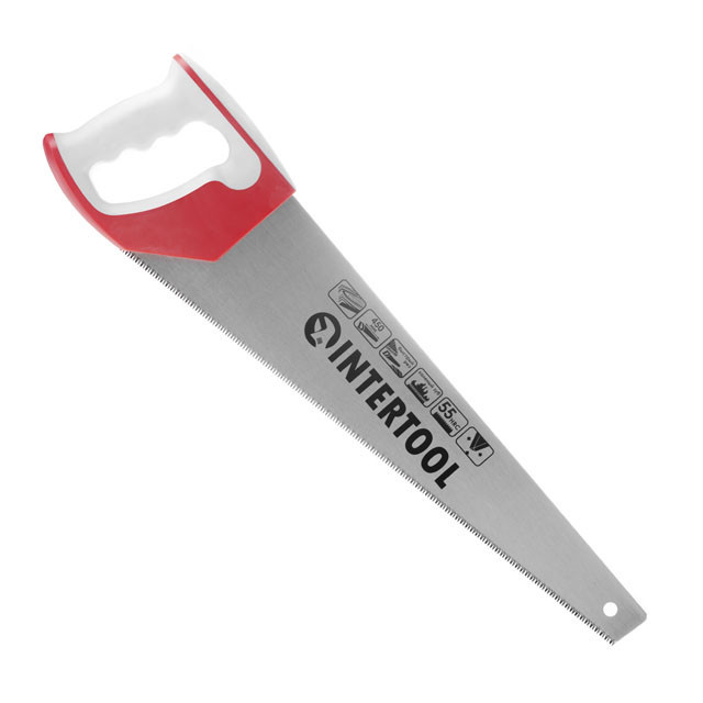 Ножівка по деревині, 450 мм, з гартованим зубом, потрійне заточування, 11 зуб/дюйм INTERTOOL HT-3162 Київ - фото 1