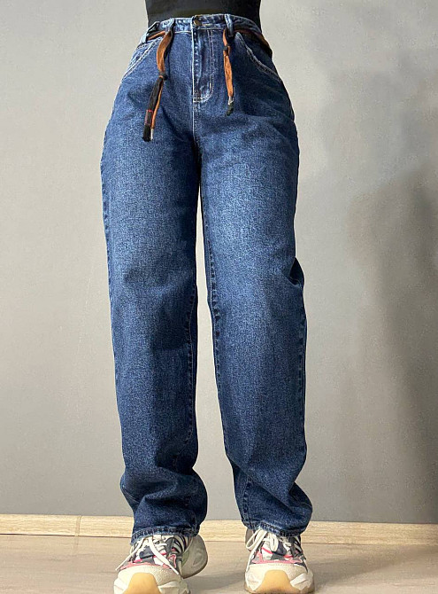 Джинсы женские Liana 478 skater jeans relax широкие с поясом синие, синий, 30, 30, 81 см, 107 см Киев - изображение 4