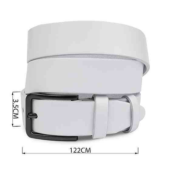 Гладкий строгий ремень унисекс Vintage 20714 Белый Киев