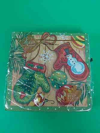 Салфетки бумажнае новогодние(ЗЗхЗЗ, 18шт)