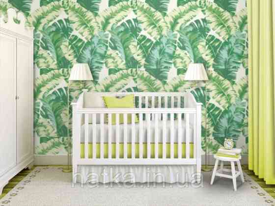Шпалери метрові вінілові на флізеліні Rasch Clas листя пальми папороті зелені салатові Київ