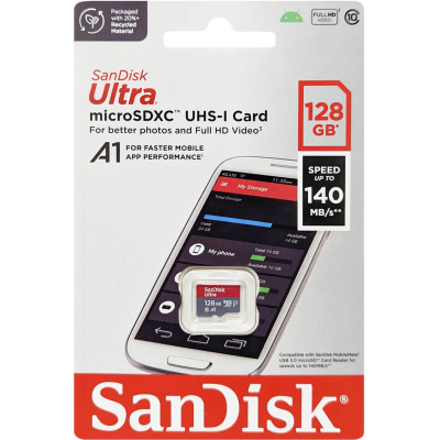 Карта памяти SanDisk 128GB microSD class 10 UHS-I A1 Ultra (SDSQUAB-128G-GN6MN) Винница - изображение 2