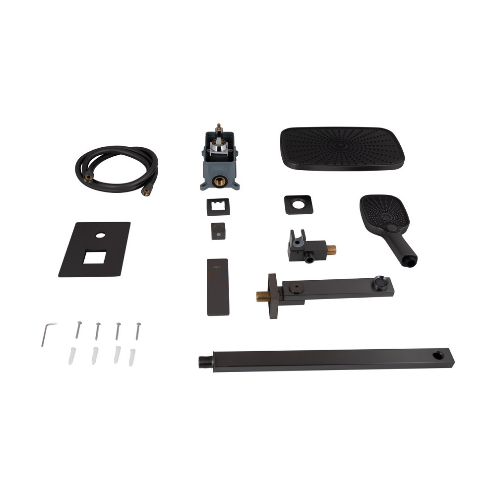 Душова система універсальна Qtap Gemini прихованого монтажу на три споживачі QTGEM114GMB45704 Gunmetal Black PVD Київ - фото 9