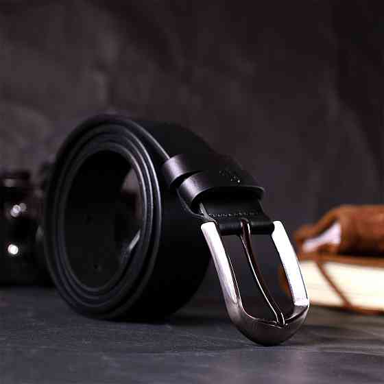 Класичний брючний пояс для чоловіків із натуральної шкіри Чорний (GRANDE PELLE) Київ