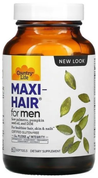 Вітаміни для шкіри і волосся для чоловіків  Country Life Maxi Hair 60 капсул Київ - фото 1