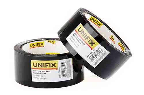 Лента клейкая упаковочная черная 45мм 200 SKB-5400266 UNIFIX Рівне