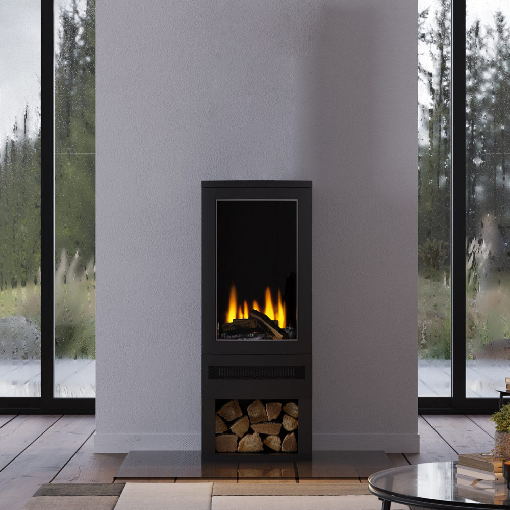 Електрокамін пічка British Fires BRAMSHAW з обігрівом, керамічними дровами та полицею Львів - фото 1