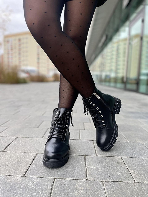 MILLI GOLD Черевики жіночі MILLI GOLD чорні натуральна шкіра зима висота 13см (2749) 37р.39р. Коломыя - изображение 6