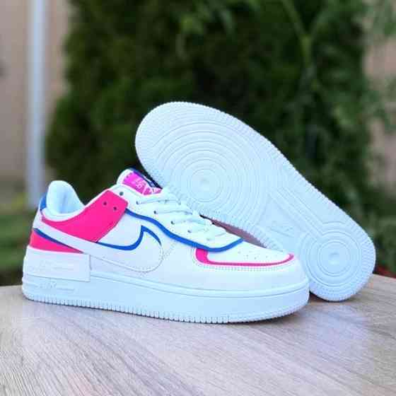 Кроссовки Nike Force Белые Женские Кожаные Форсы Разноцветные Найк Shadow (размеры: 36,37,38,39,40,41) Днепр