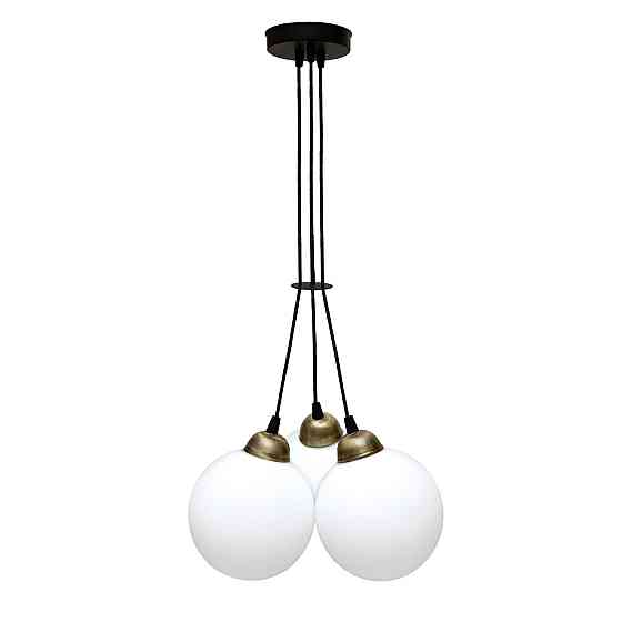 Светильник подвесной MSK Electric Luna на три плафона шара d-150mm Е27 черный PL 202612-3R BK Одесса