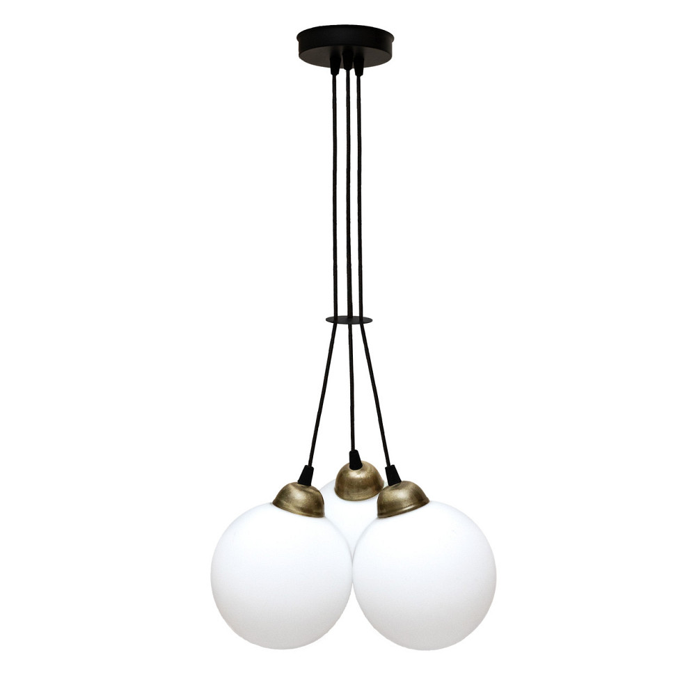 Светильник подвесной MSK Electric Luna на три плафона шара d-150mm Е27 черный PL 202612-3R BK Одесса - изображение 2