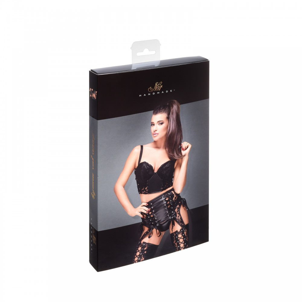 Пояс для чулок спандекс+гипюр F143 Noir Handmade S Sex Aura Киев - изображение 6