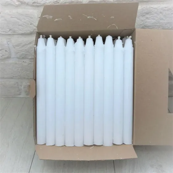 Свічки господарські парафінові білі 24×2 см — набір 154 шт. у ящику для дому та побуту Харків