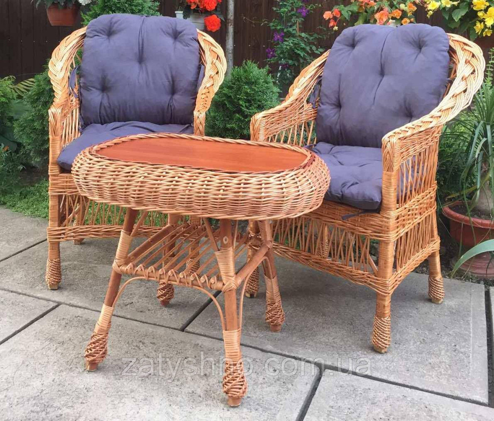 Мебель плетеная из лозы с 2 креслами |  Мебель из лозы с журнальным столом |мебель плетеная Киев - изображение 5