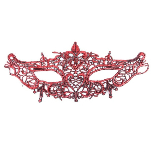 Маскарадна маска для обличчя 23 на 10 см червоний Київ - фото 1