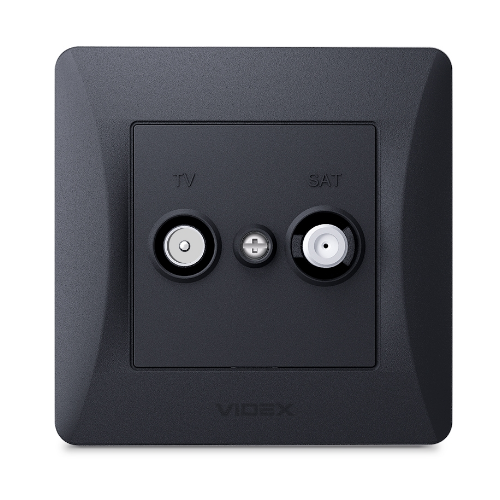 BINERA чорний графіт Розетка внутрішня SAT TV+супутник  кінцева Videx Житомир - изображение 2