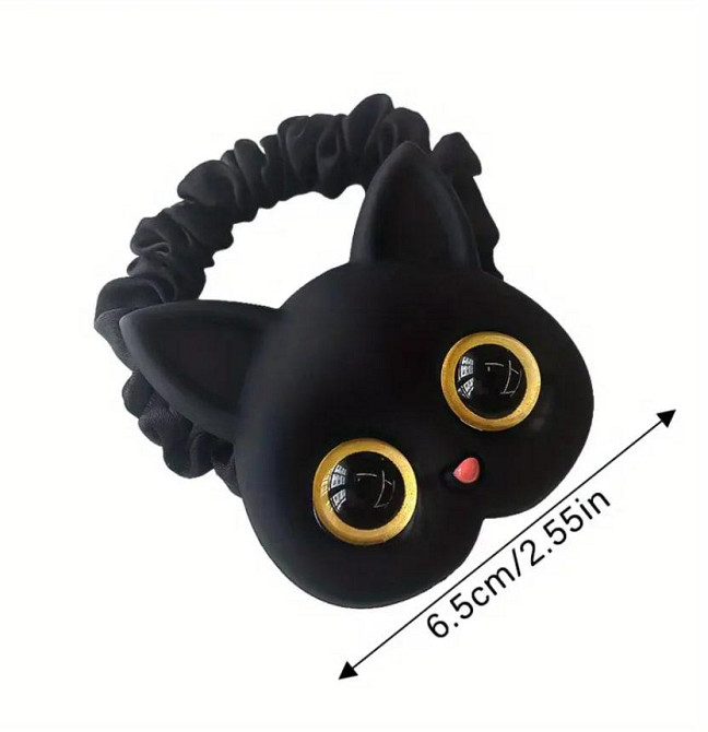 Резинка для волос «Чёрный кот» — милая резинка с мордочкой кота Киев - изображение 3