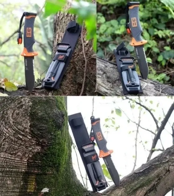 Нож туриста походный крепкий надежный огниво Gerber с чехлом на поясок крепления с держателем Одесса - изображение 2