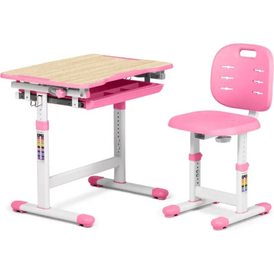 Парта со стулом FunDesk Piccolino III Pink-w Винница - изображение 2