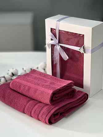 Подарочный комплект полотенец Ideal Textile Косичка 2 шт (50х100 см 70х140 см) в разных цветах (5686 Черновцы
