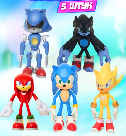 Набір ігрових фігурок Sonic 5 штук, іграшкові фігурки Сонік великі рухомі ( 122 ) Харьков