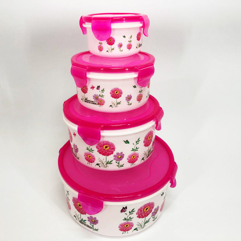 Набір пластикових судків UNIQUE UN-1512. Колір: рожевий LM-45 Львів - фото 1