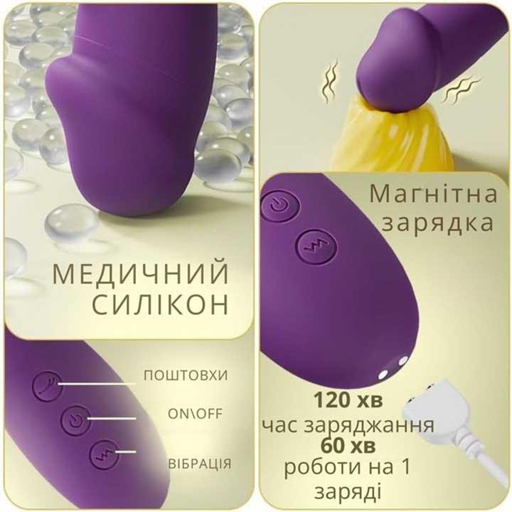 Вибратор точки G и постукиванием клитора 3в1 Pretty Love Finger Bunny 21 режим Красный Винница - изображение 6