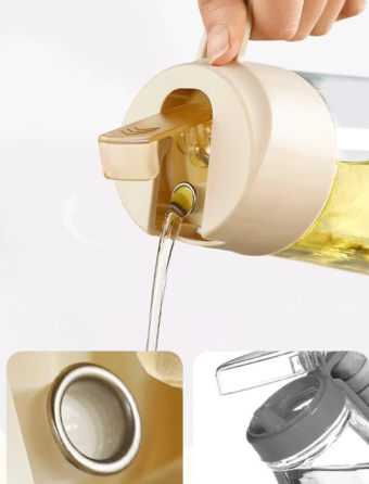 Пляшка скляна для олії на 630 мл, бежева Кам'янець-Подільський