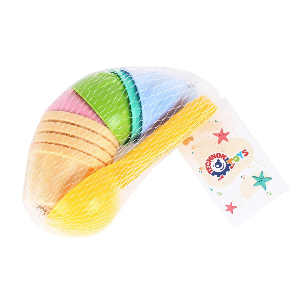 Іграшка "Набір для гри з піском" ТехноК 6610TXK, 4 формочки та ложечка Вінниця - фото 2