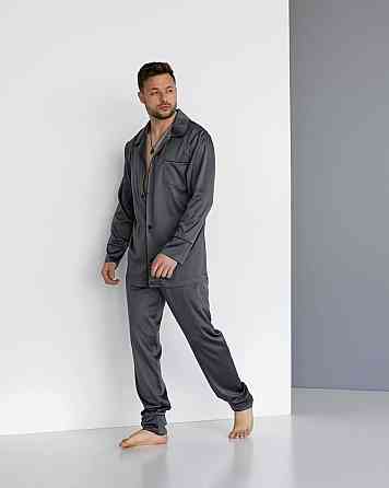 Мужская пижама шелк Графитовый XXL Харьков