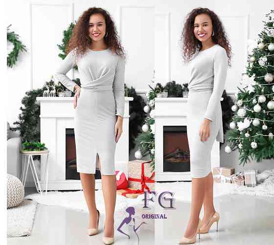 Нарядное платье миди с люрексом 