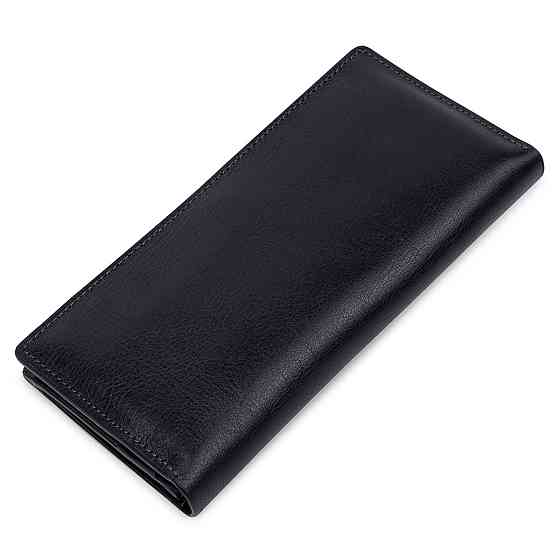 Вертикальне шкіряне портмоне унісекс GRANDE PELLE 11556 Синій Київ