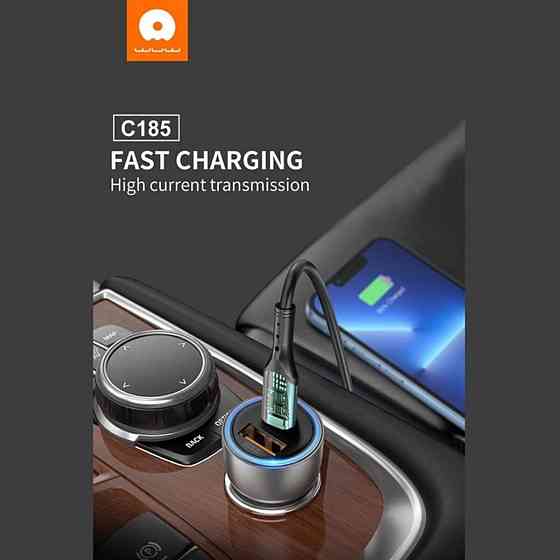 Автомобільний зарядний пристрій WUW-C185 PD20W+QC3.0 black (6972573335466) Киев