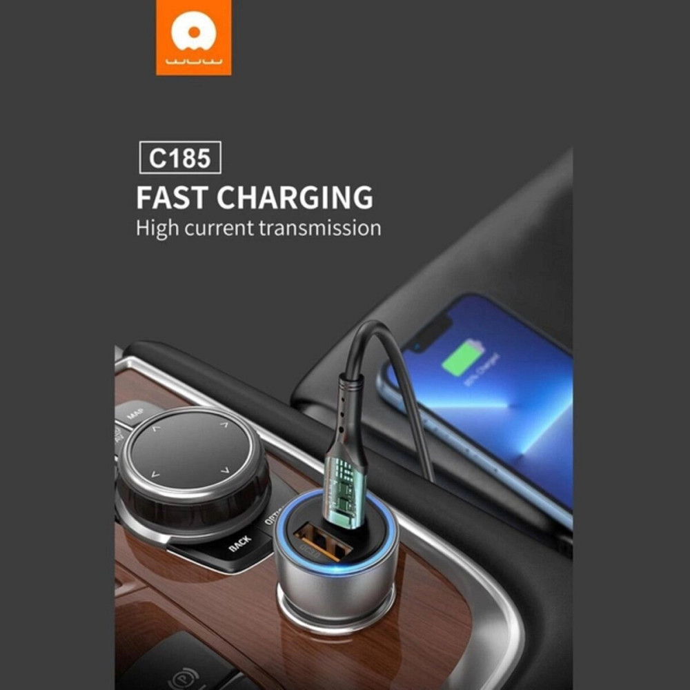 Автомобільний зарядний пристрій WUW-C185 PD20W+QC3.0 black (6972573335466) Киев - изображение 5