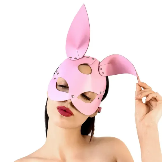 Шкіряна маска Зайчика Art of Sex - Bunny mask, колір Рожевий Львів