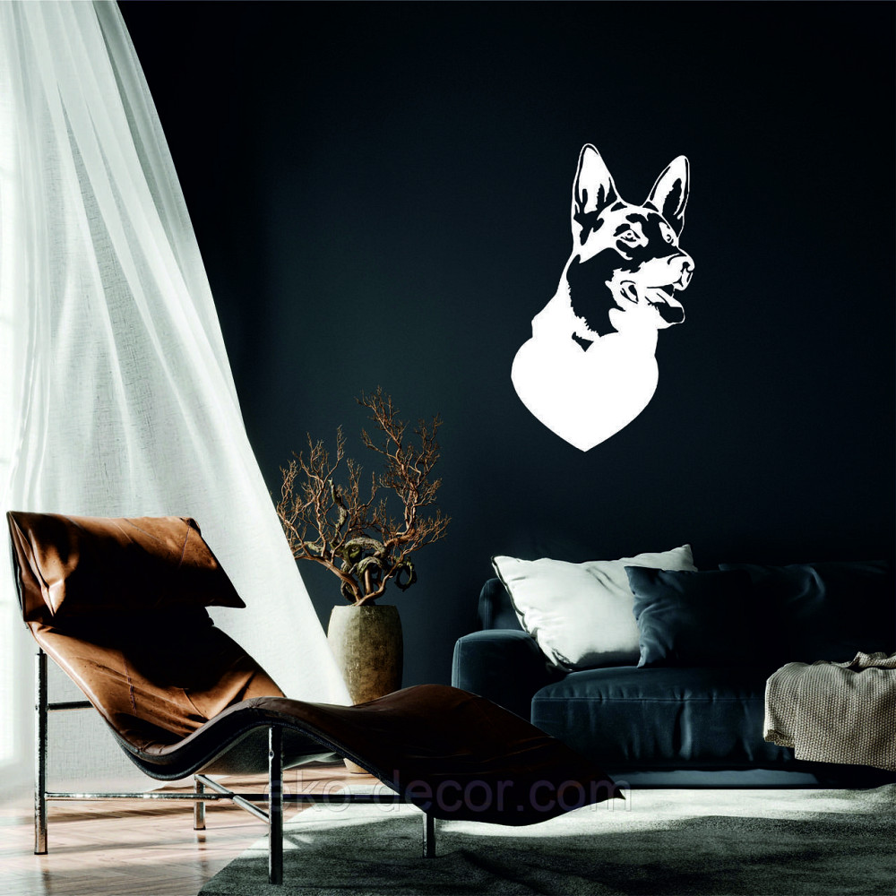 Декоративное настенное Панно «Овчарка», Декор на стену 50*29 см, Белый Киев - изображение 1