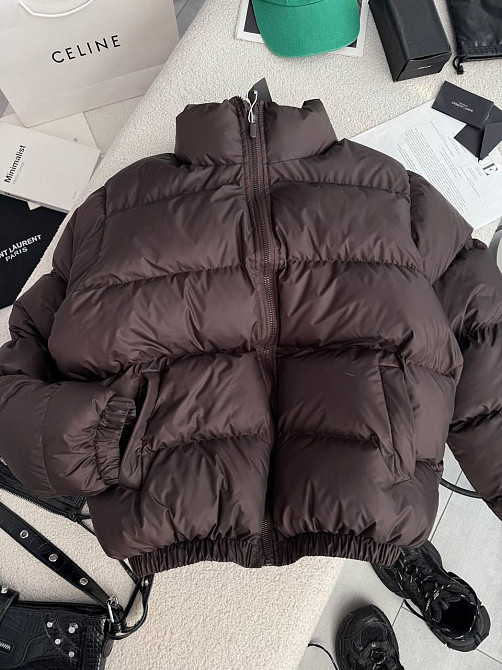 Жіноча стильна повсякденна куртка на біопуху плащівку лаке Шоколад, 42/44 Одеса - фото 1