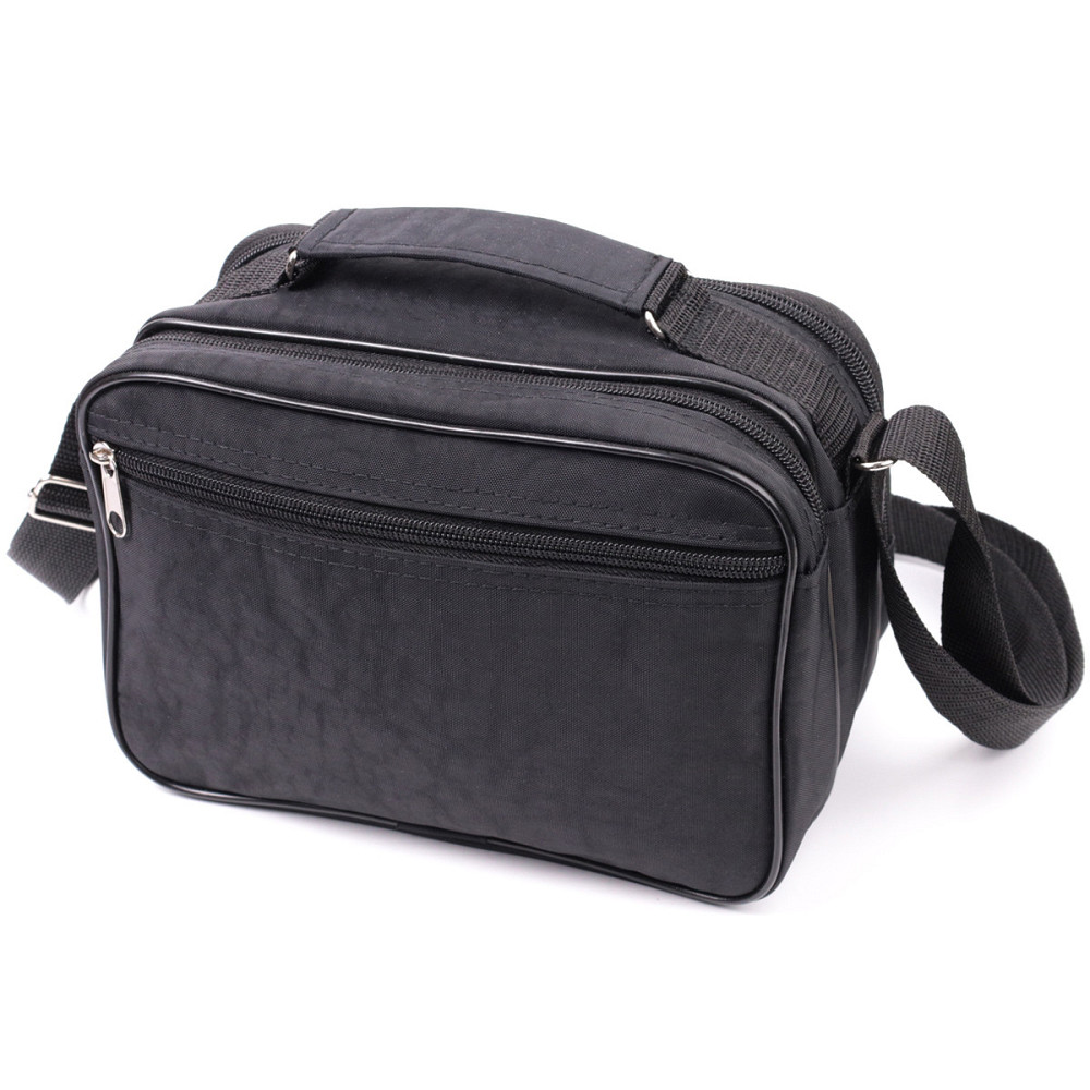 Зручна чоловіча сумка на плече з якісного поліестеру Чорний (FABRA) Київ - фото 14