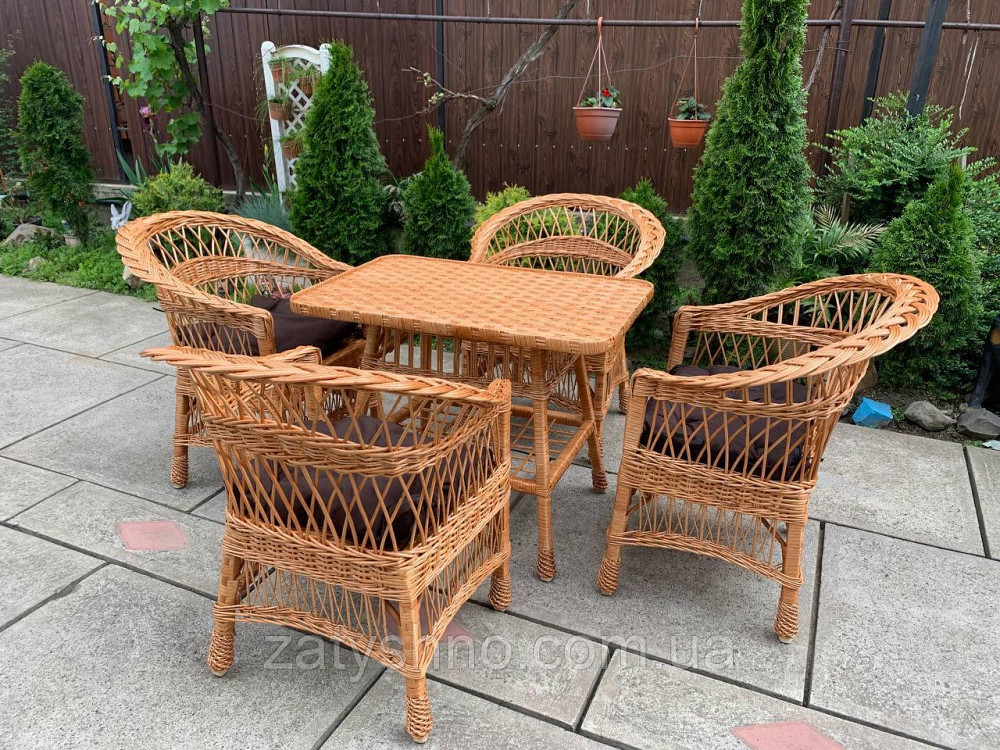 Комплект кухонной плетеной мебели из лозы с низкой спинкой Киев - изображение 4