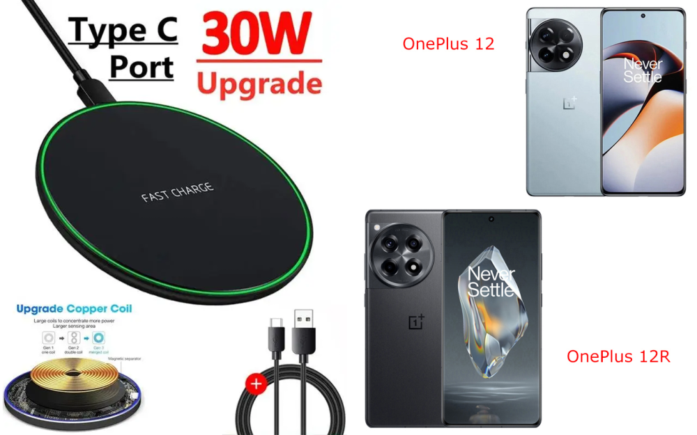 Бездротовий зарядний пристрій Copper до 30W для OnePlus 15, OnePlus 15T, USB-C, LED Київ - фото 5